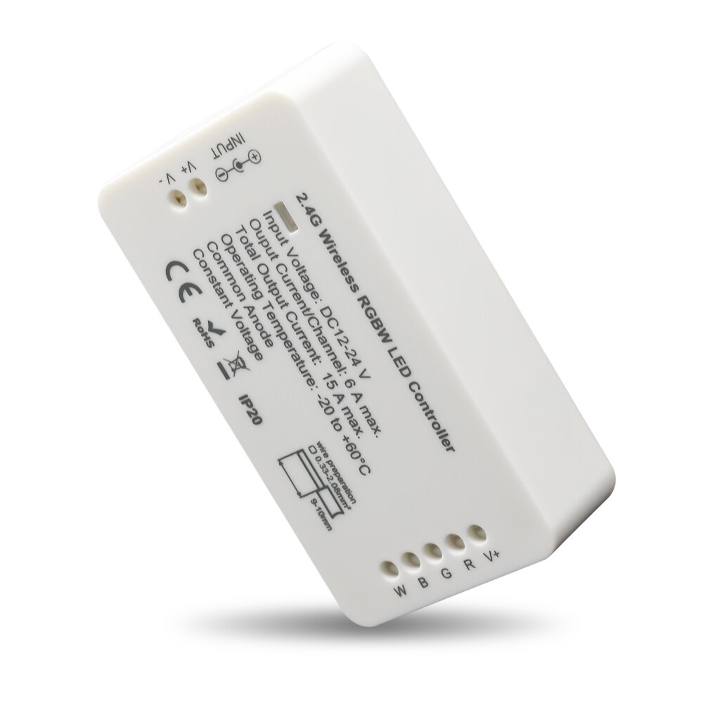 2.4G RGBW Controller,DC12V/DC24V,Color and Brightness Adjustable,for RGBW LED Strips,Spotlights,Rigid Bar light,Linear lights