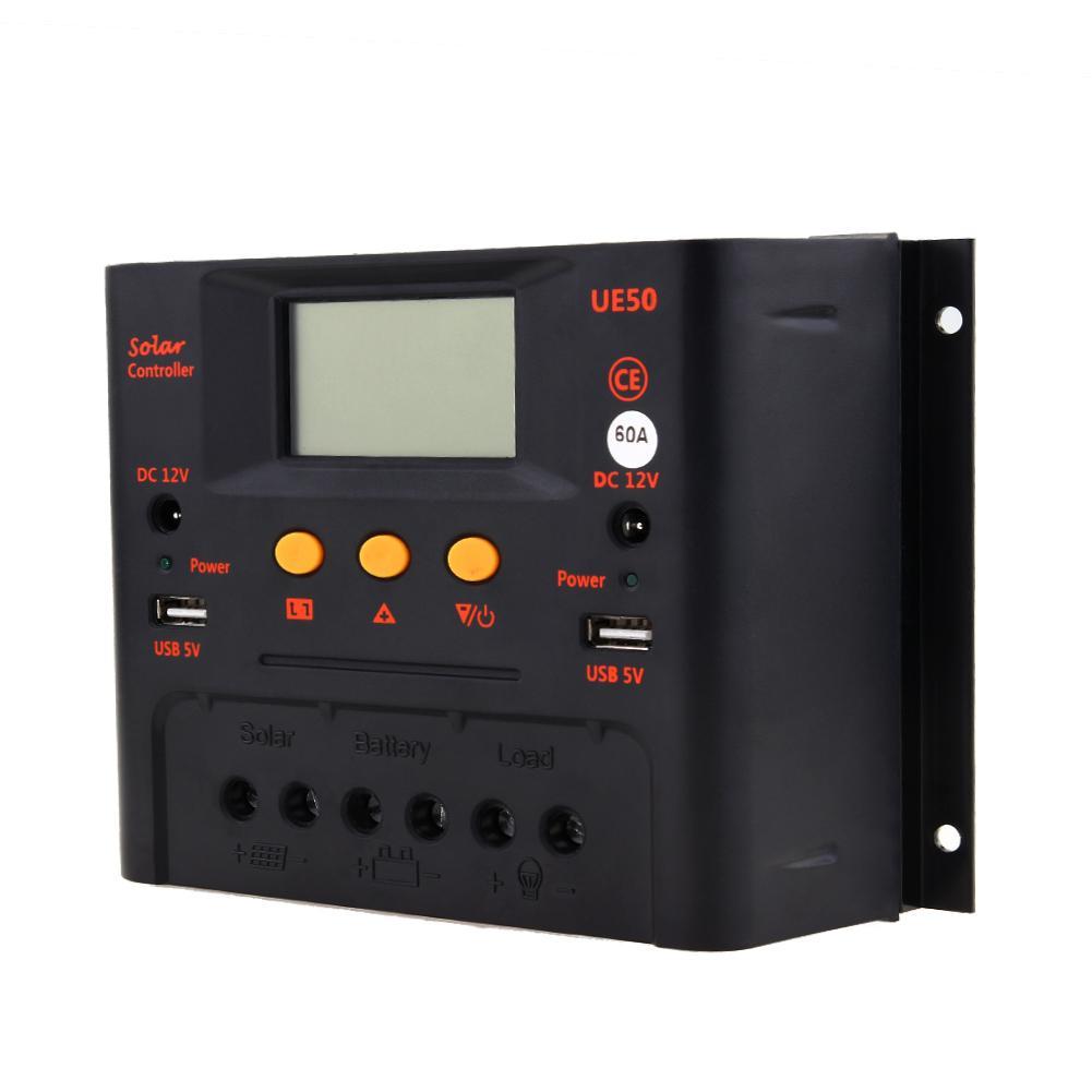 Lcd 30/50/60A Pwm Zonnepaneel Regulator Laadregelaar 12/24/48 Vdual Usb Thuis zonne-energie Solar Apparatuur