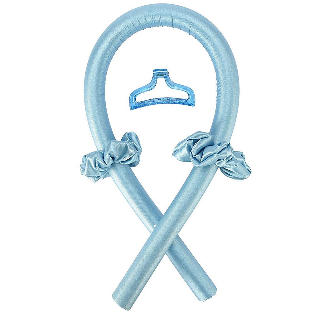 Heatless Curling Rod Headband No Heat Curls Ribbon Hair Rollers Sleeping Soft Headband Foam Hair Curlers DIY Hair Styling Tools: A-Blue