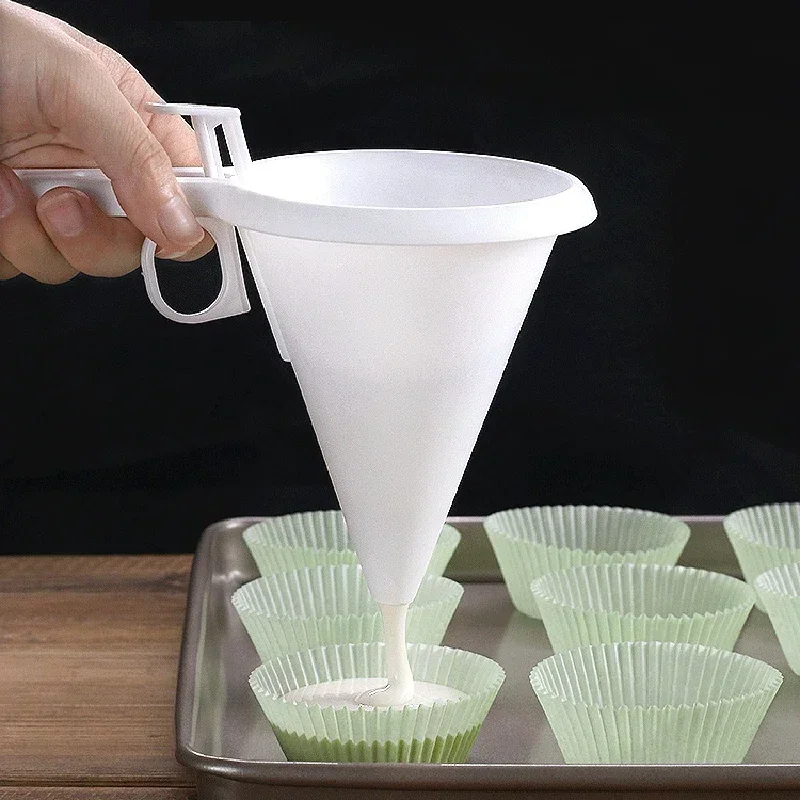 Embudo de mano ajustable, molde para repostería, dulces y Chocolate, crema de pastelería, galleta, magdalenas, máquina para hacer tortitas, suministro de cocina para hornear