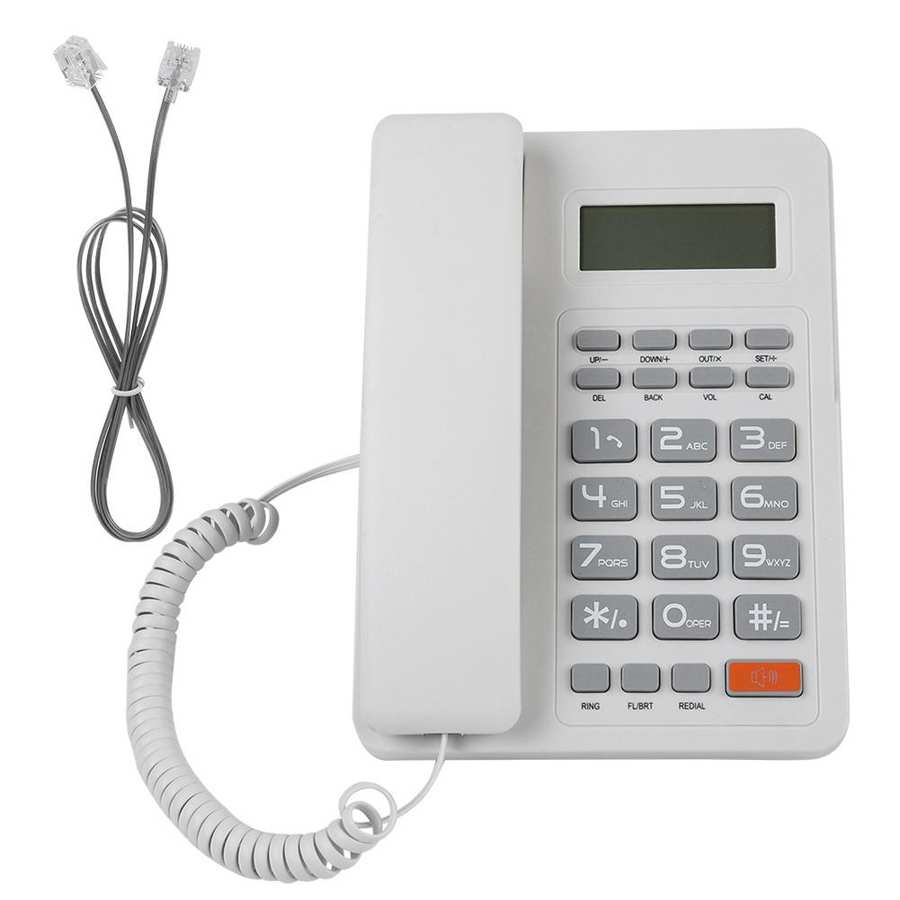 Caller ID Wired Corded Desktop Phone Office Landline Telephone DTMF/FSK Dual System for Home Hotel Business