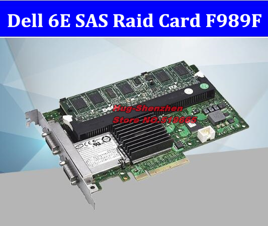 Dell 6E Raid Controller Card SAS External Array Card F989F MD1000 MD3000 Disk Storage Cabinet