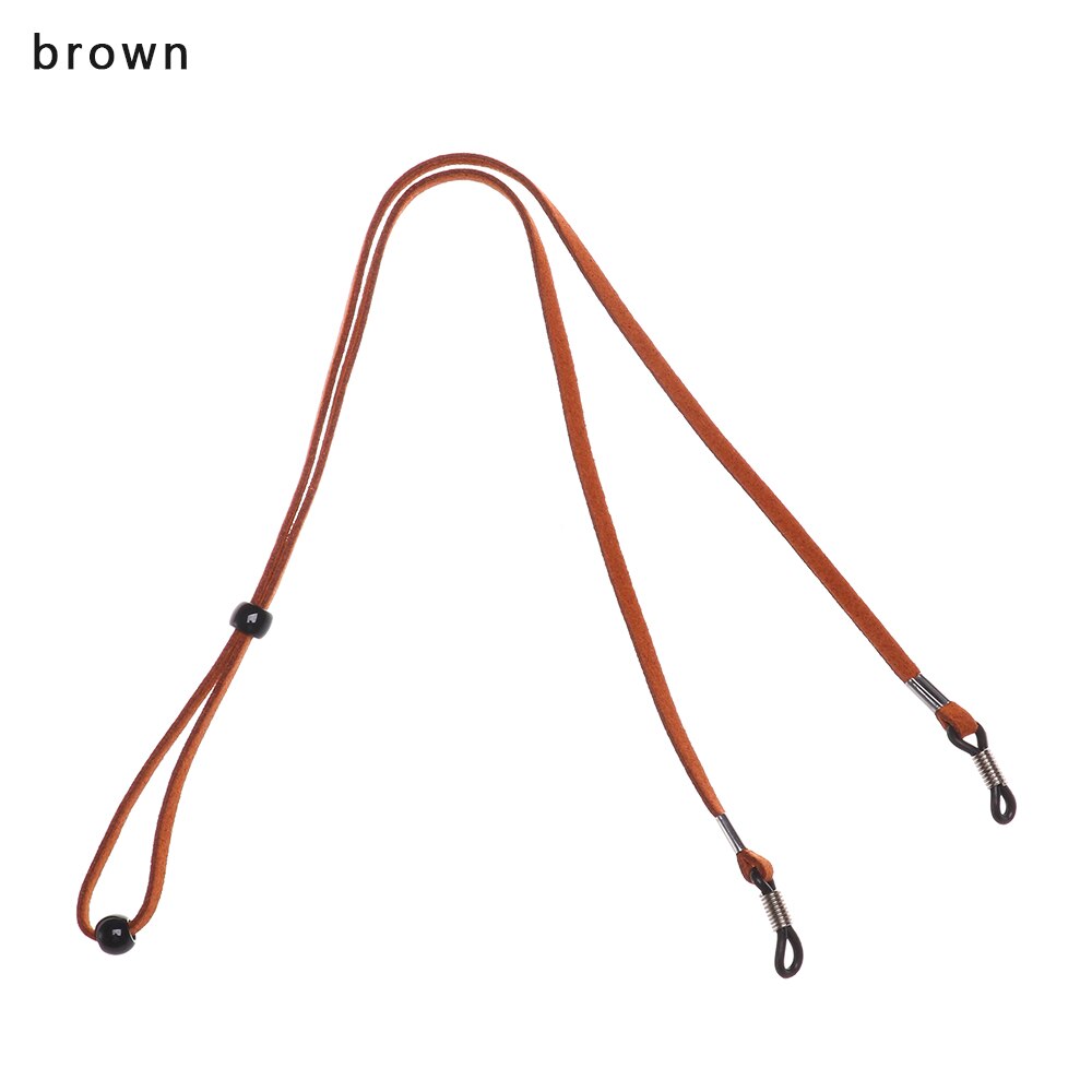 1 stk justerbar solbrille halssnor strop briller briller snor lanyard holder ruskind briller reb: Brun