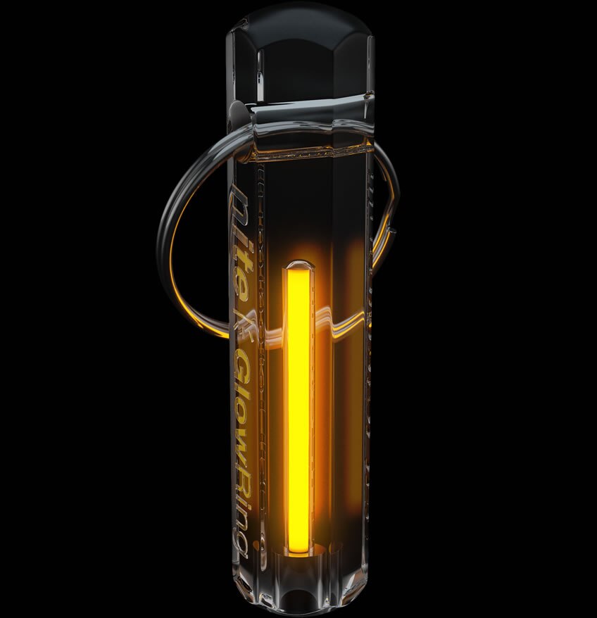 Nite Tritium Glowring Keychain Key Fob Night Automatic Light Self Luminous Fluorescent Tub Tritium: Clear Orange
