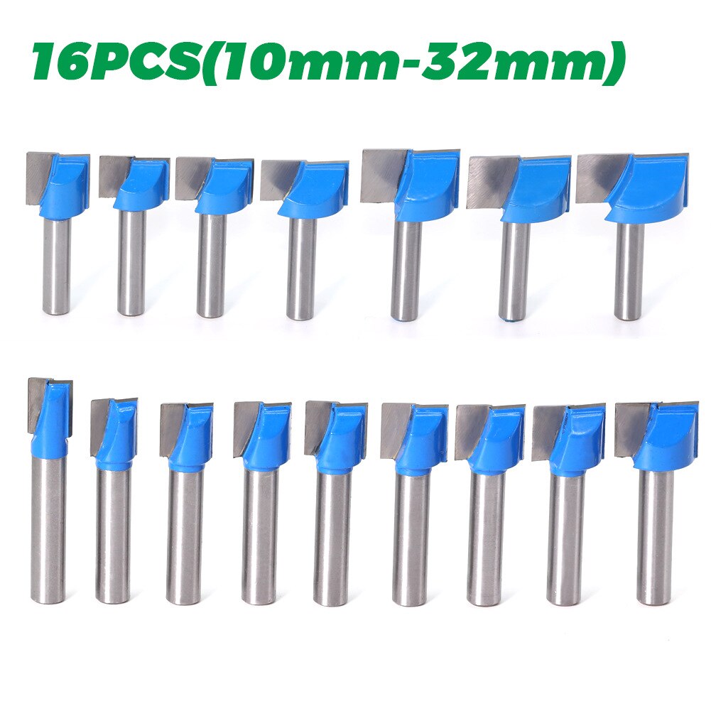 8mm Shank Surface Planing Bottom Cleaning Wood Milling CNC Cutter Engraving Knife Router Bit Woodworking Tools 10-32mm for wood