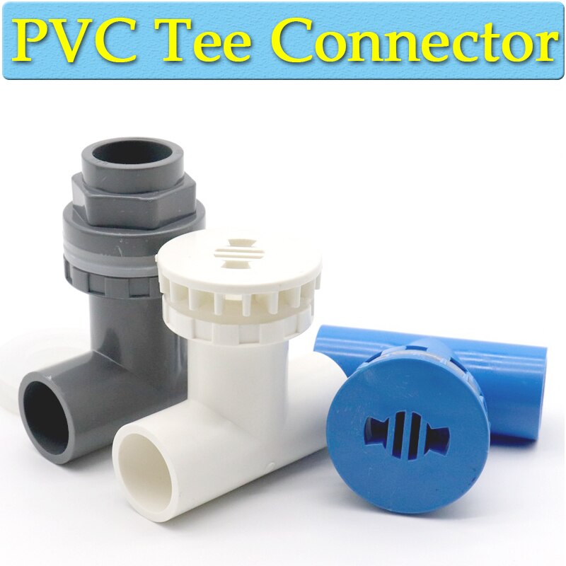 5Pcs Inner Diameter 20mm PVC Pipe Connector Aquarium 3-Way Drainage Joints Fish Tank Water Drain Tube Connectors Tee Fittings