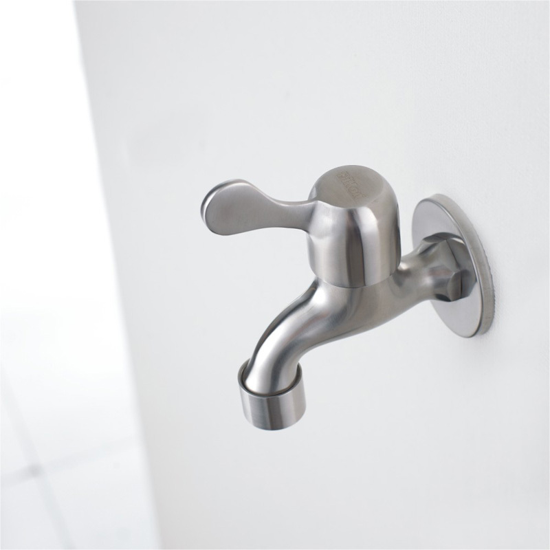 Steel 304 stainless steel faucet mop pool water tap single hole cold water bib taps