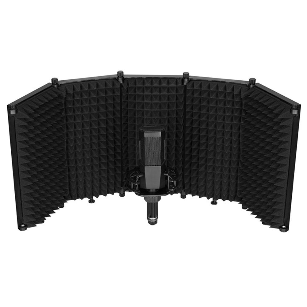 5 panneaux pliable Studio Microphone Isolation bouclier enregistrement son absorbeur mousse panneau Portable Microphone isolateur Compatible: Default Title