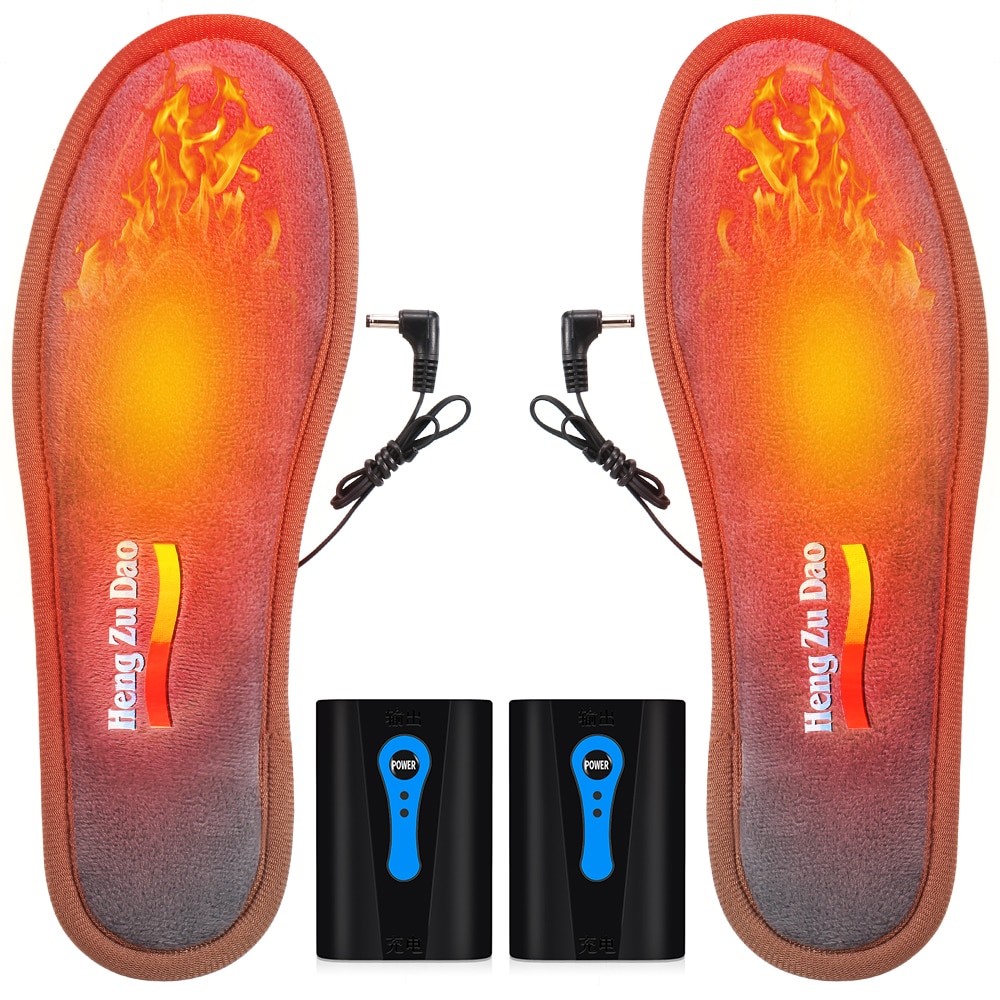 Outdoor Electric Heated Insole Foot Warmers Battery Powered Heated Insoles Winter Warm Shoe Insoles For Skiing Camping Cycling