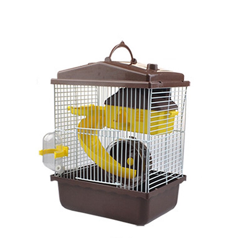 Pet Cage Hamster Cage Hamster House Double Layer House for Hamster Pet 1PC: Coffee