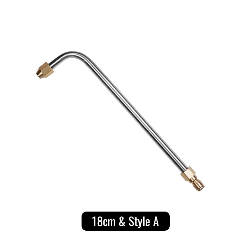 90 Degrees Curved Rod Washer Gutter Cleaner Attachment Pressure for Lance Wand 1/4 Inch Quick Connect Car Pressure Washer Nozzle: 18cm Style A