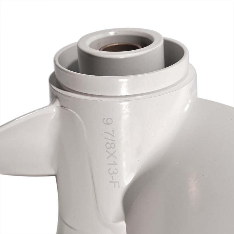 Marine Boat Outboard Propeller 9 7/8 x 13 Aluminum Alloy For Yamaha 20-30HP Right-hand Rotation 3 Blades White 664-45949-02-EL