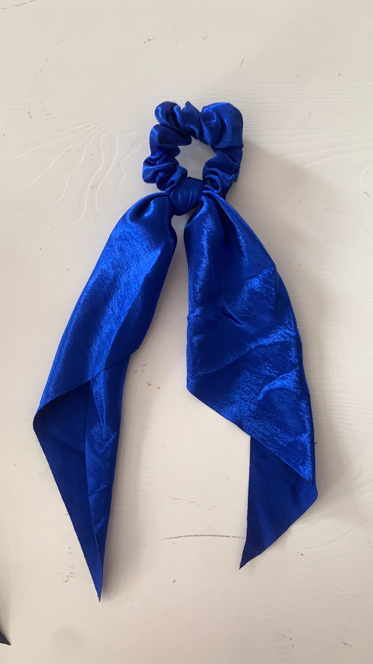 Cinta larga de seda brillante para mujer y niña, bandas elásticas para el cabello, nudo de lazo, soporte para cola de caballo, lazos para el cabello, accesorios para el cabello: Gris