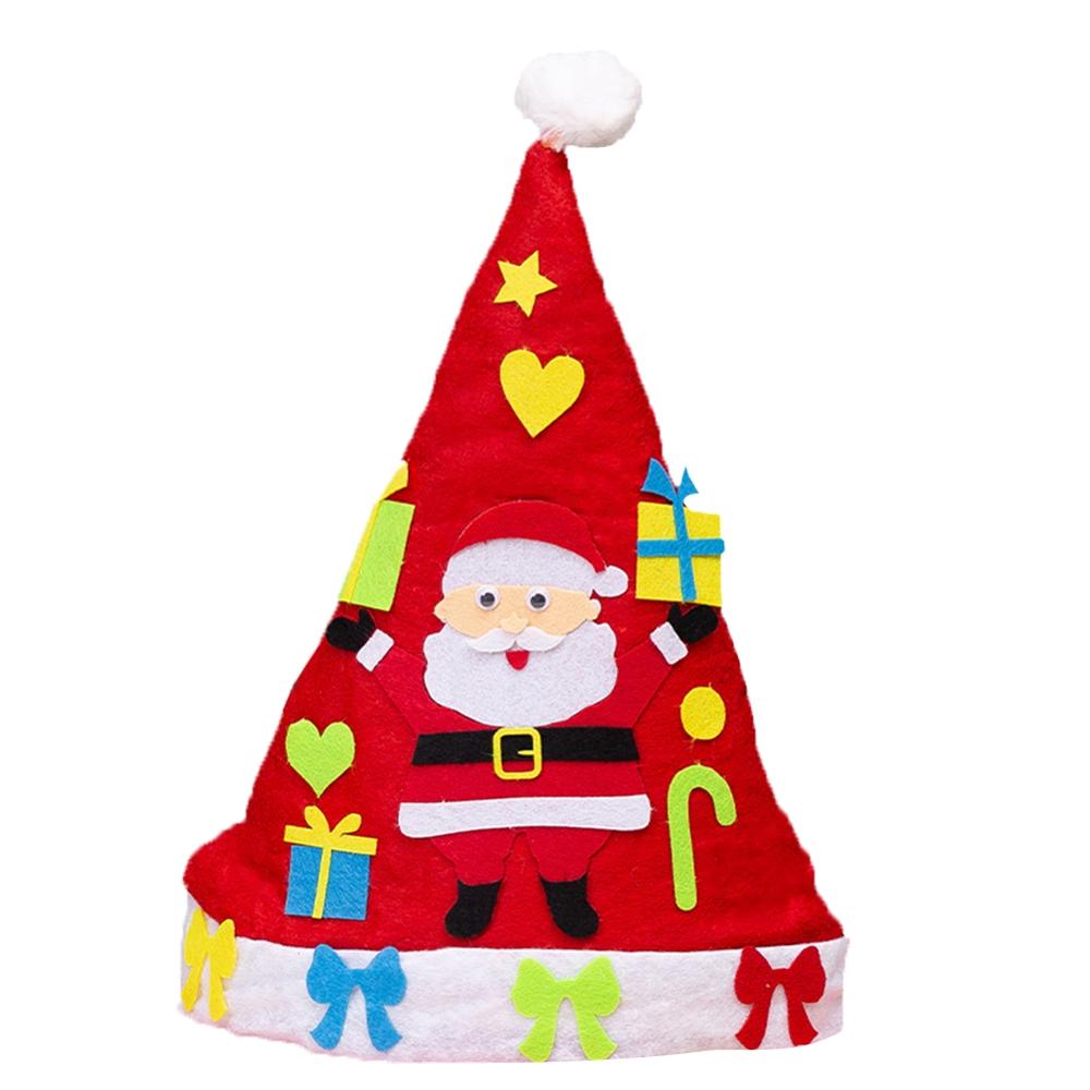 Christmas Hat DIY Kit Cute Christmas Hat Diy Handmade Interactive Production Family Christmas Activity Toys Various Patterns: A1