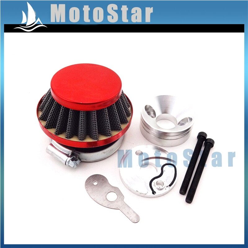 44mm Air Filter + Air Filter Adapter Stack For 2 Stroke 33cc 43cc 49cc Engine Big Foot Goped Blad Z Gas Scooter: Red