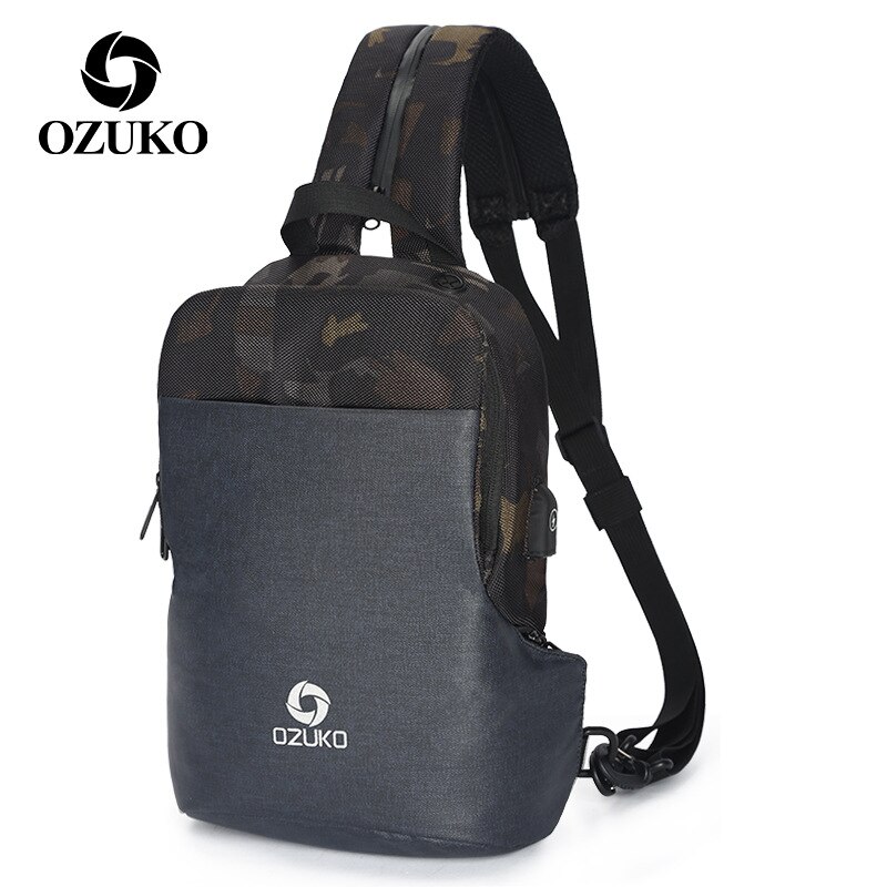 OZUKO hommes poitrine Pack étanche bandoulière sacs grande capacité poitrine sacs lambrissés poitrine sacs multifonction Sac à main: Camouflage