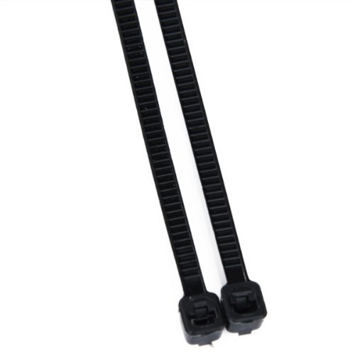 100 stuks 7.7 inch kunststof kabel-/draadbinders met zelfborgende tanden - zwart