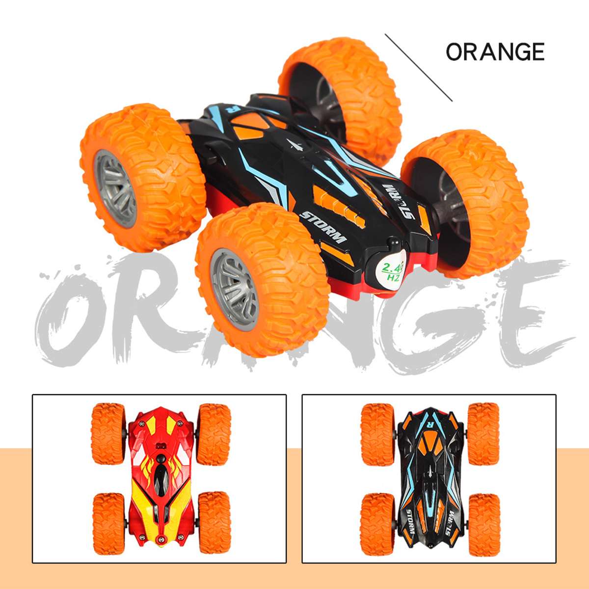 Double Sided 3D Flip Remote Control Car Robot RC Car Toy Drift-Buggy Crawler Battery Operated Stunt Machine Radio Controlled Car: Orange