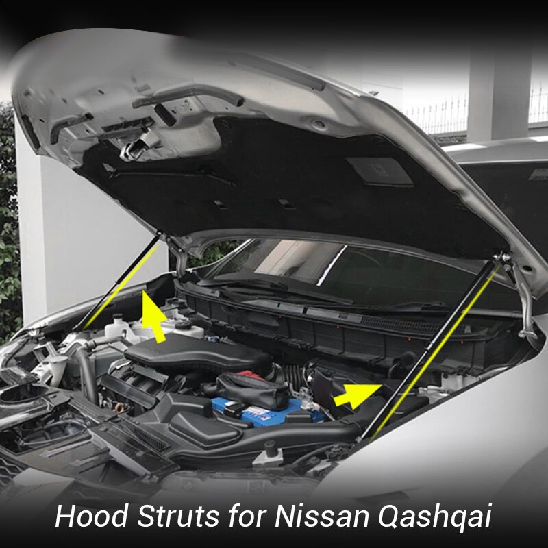 Motorkap, motorkap, veerpootstangen, buffer, hydraulische hefstang, geen boren/lassen voor nissan qashqai  j11 rogue sport