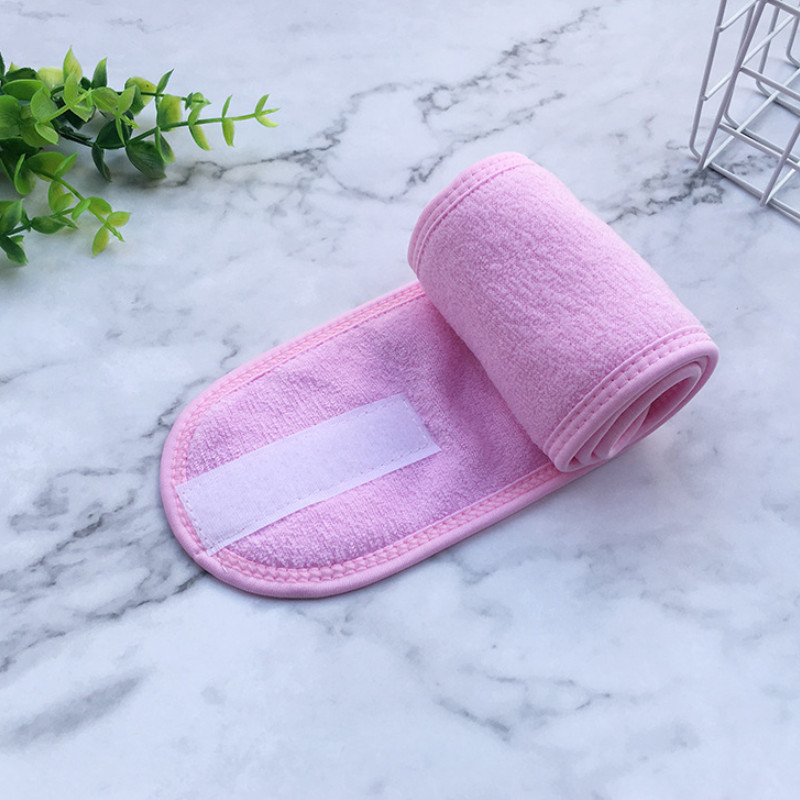 Hoofdbanden Verstelbare brede haarband Yoga Spa Bad Douche Make-up Wassen Gezicht Cosmetische hoofdband voor dames Dames Make-up accessoires: Roze