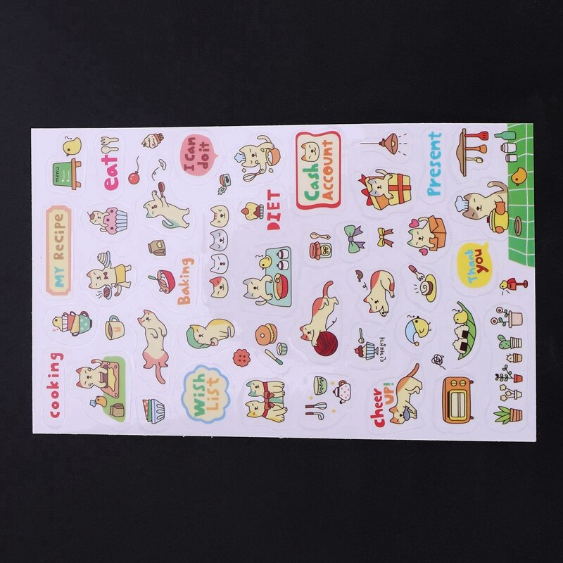 10 Pcs Netting Oppervlak A3 Document Bestand Houder Rits Zak & 6 Vel Patroon Leuke Dieren Stickers Dagboek Stickers