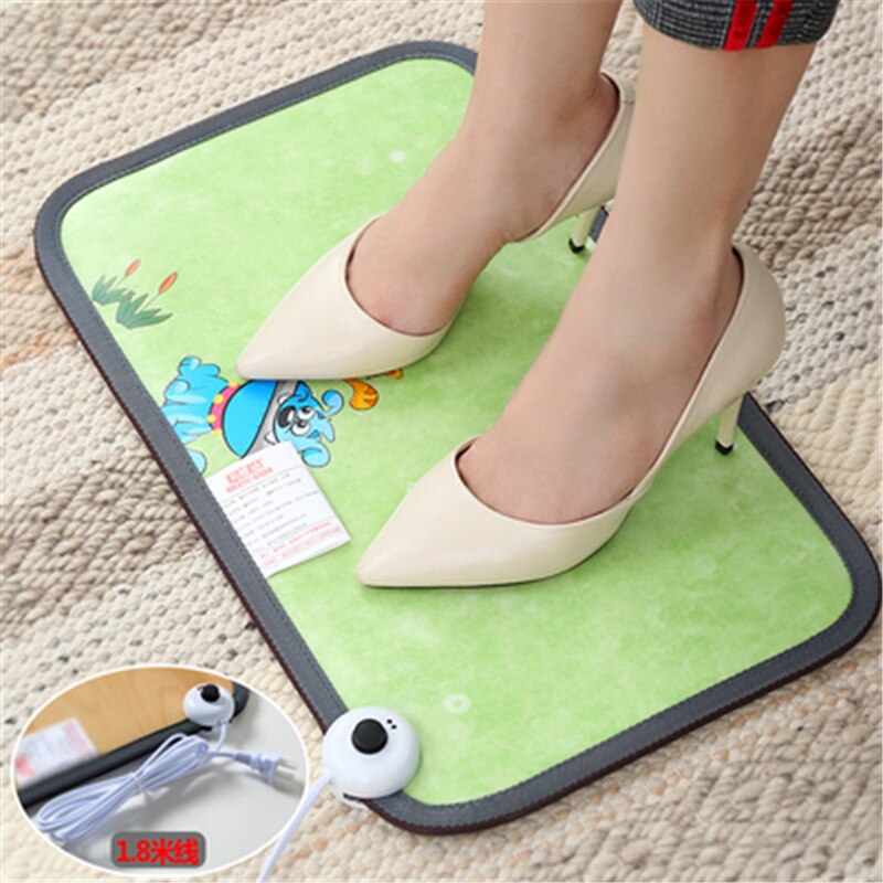 Tapis chauffant en cuir pour pieds, tapis chauffant de bureau coussin chauffant en cuir tapis chauffant électrique Thermostat tapis outils ménagers: 50X30NL