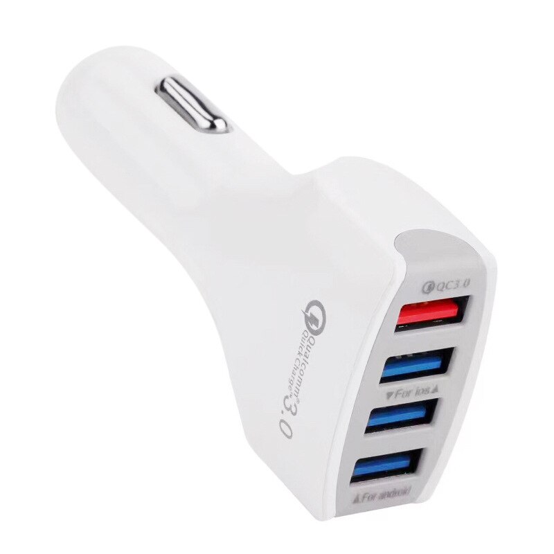Novedad de , cargador para coche 4 USB QC 3,0, carga rápida 3,0, Cargador rápido para teléfono móvil, Cargador rápido para coche con 4 puertos USB, cargador portátil para coche