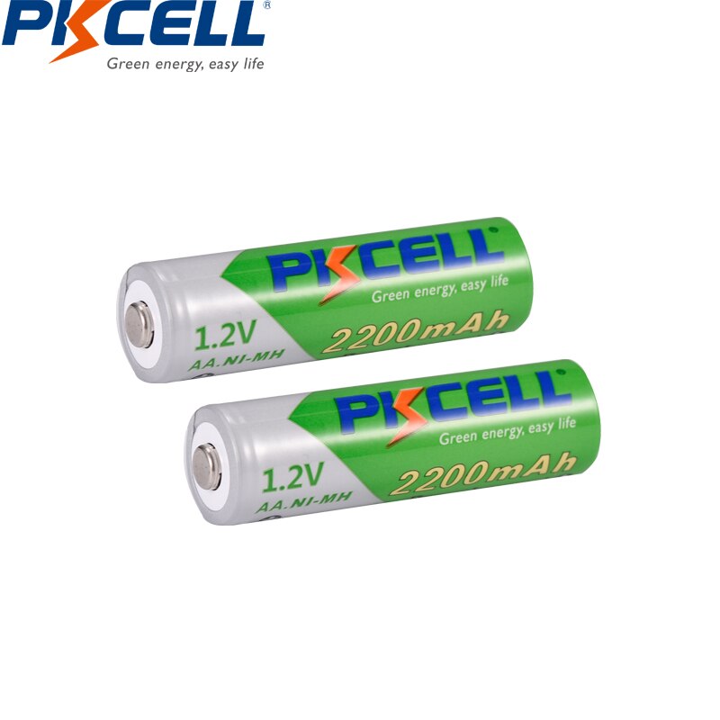 2/4 pces pkcell 1.2v 2200mah aa bateria recarregável nimh aa baixa auto descarga bateria lsd baterias pré-carregadas para brinquedos da câmera: Preto