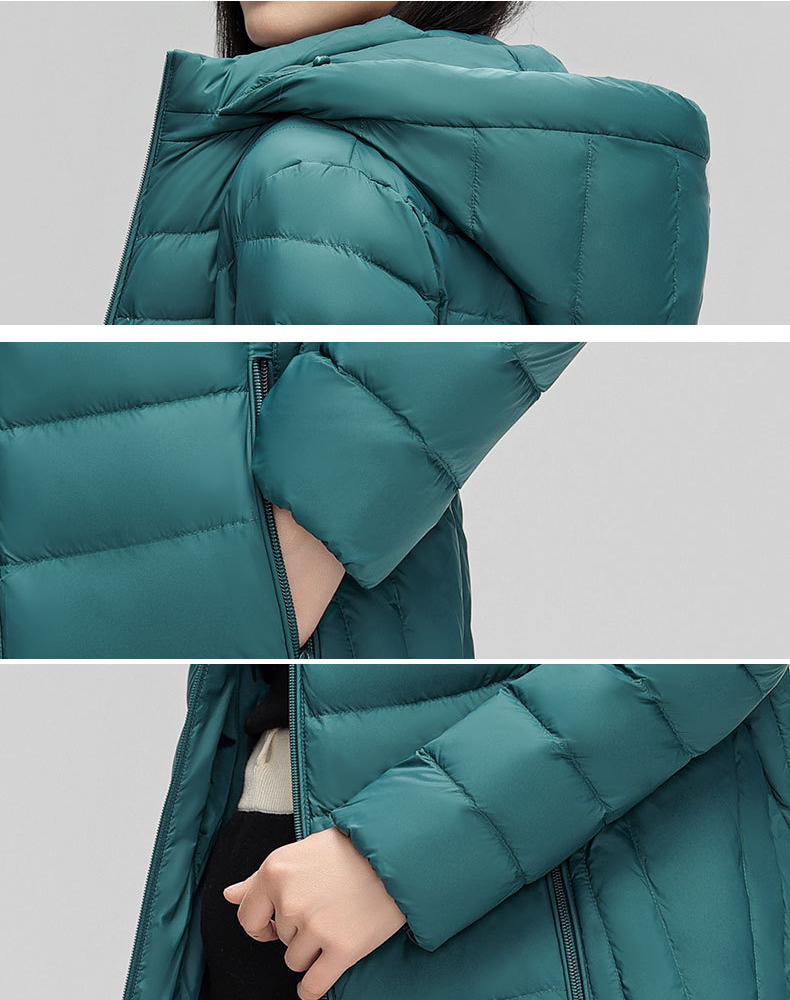 Chaqueta de plumón 90% para mujer, chaquetas acolchadas con capucha, Parka de abrigo cálido desmontable con sombrero, prendas de vestir, cortavientos, chaqueta acolchada, invierno