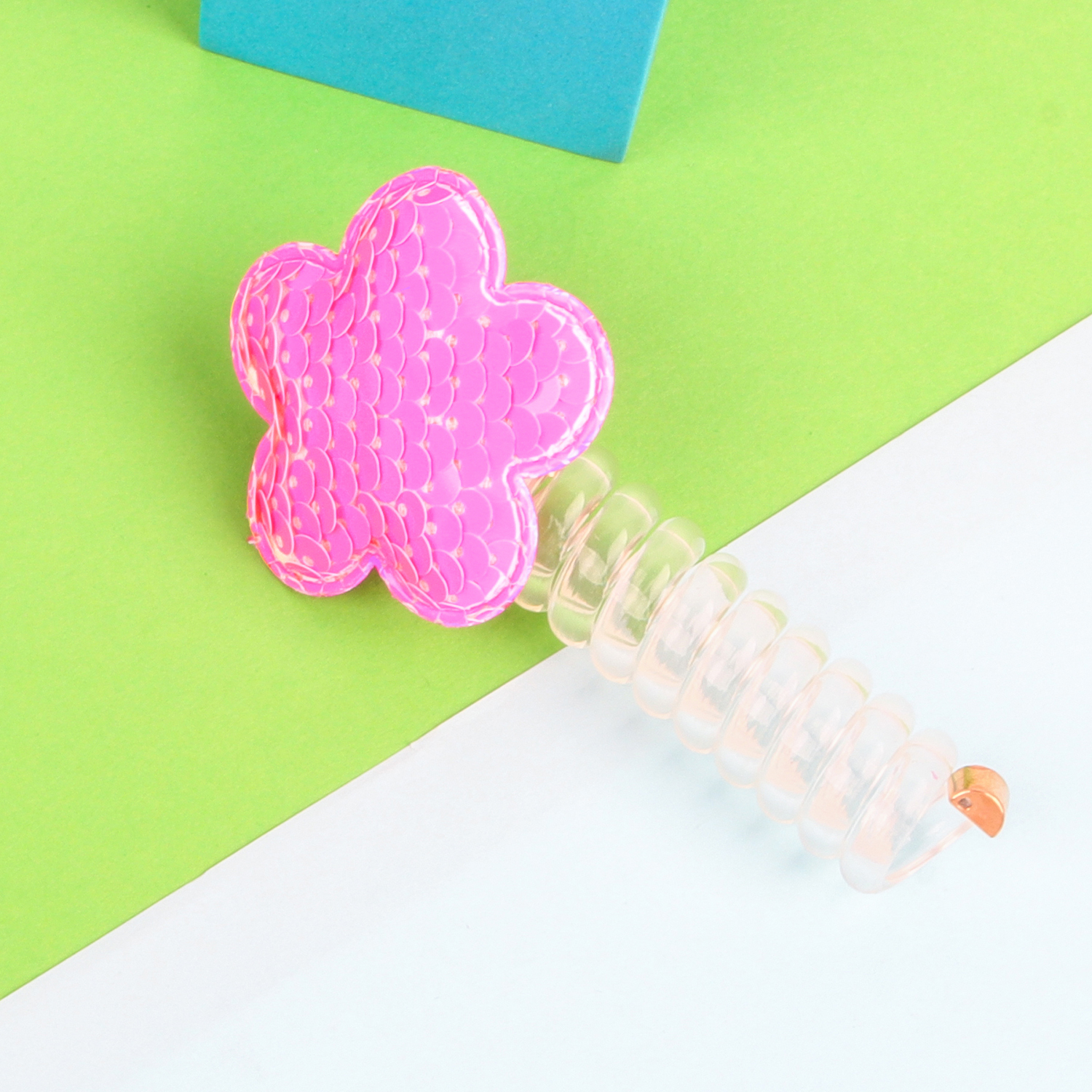 Pailletten Bloem Elastisch Haartouw Schattige Meisjes Telefoondraad Lijn Elasticiteit Glitter Ster Haarband Voor Kinderen Haaraccessoires: Donkergrijs