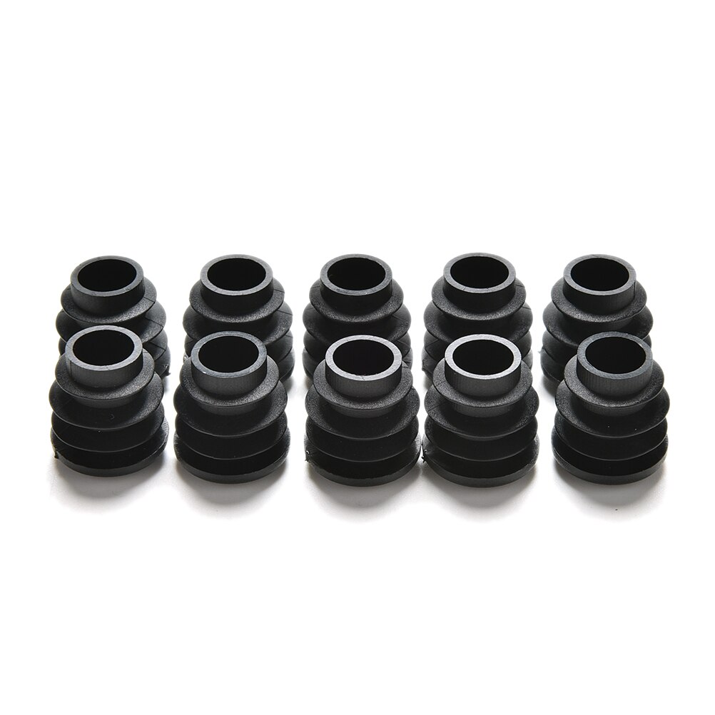 10Pcs/lot Plastic Furniture Leg Plug Black Round Steel Pipe Tube Blanking End Caps Insert Plugs16-35mm decorative dust cover: 16mm