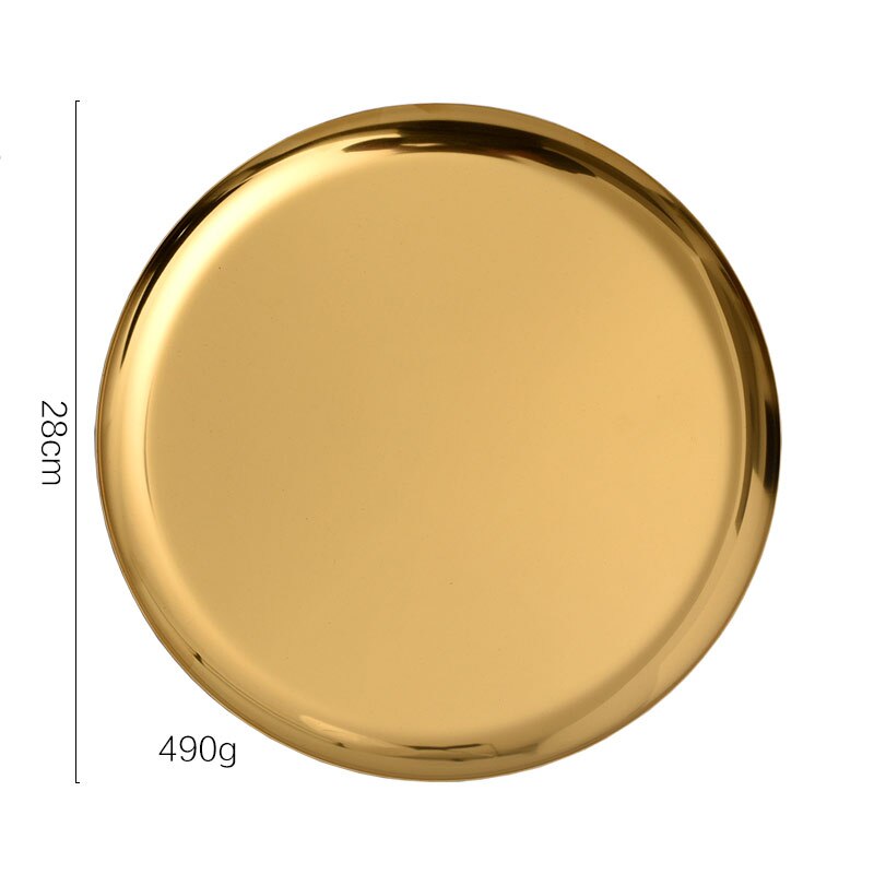 Bandeja de joyería de Metal para el hogar y Navidad, soporte de anillo de acero inoxidable dorado, bandeja de almacenamiento de decoración de escritorio, para boda: Default Title