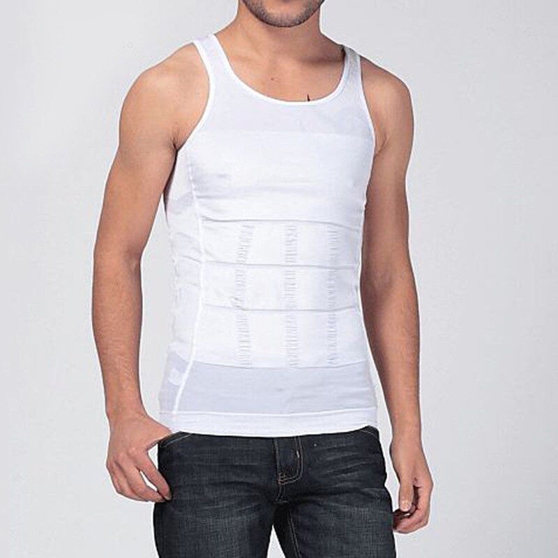 Neue Neue Heiße Männer Body Shaper Abnehmen Hemd Volle Taille trainer Shapewear Korsetts Weste: WHITE / S
