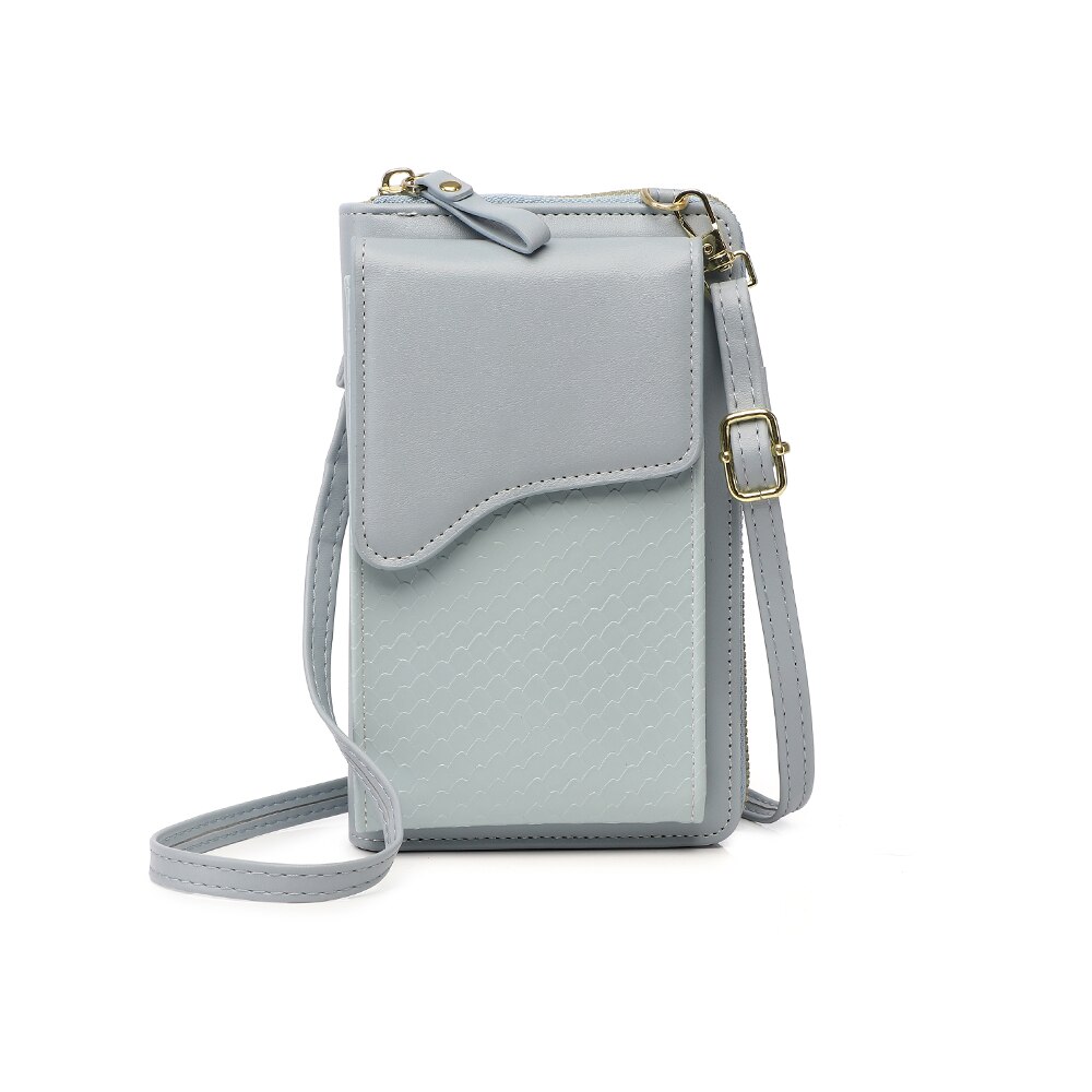 Moda borse a tracolla piccole borsa a tracolla in pelle PU Mini da donna per ragazze Bolsas giallo borsa da donna con cerniera: Blue