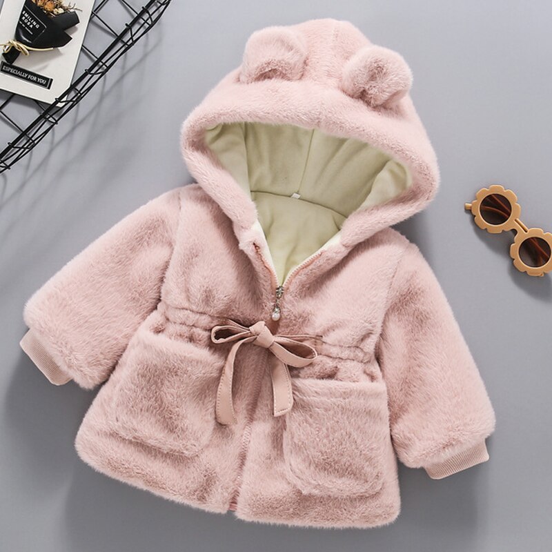 Winter Jassen Meisjes Wollen Overjas Leuke Kapmantel Voor Kids Meisje Warme Bovenkleding Wollen Jassen Dikke Meisje Kleding