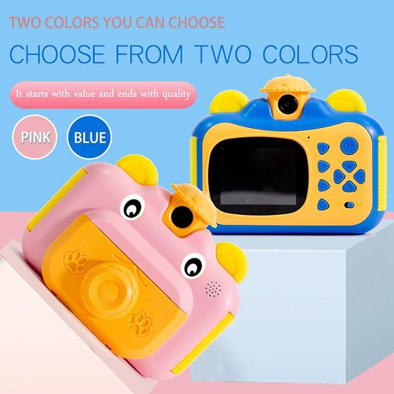 Portable Instant Print Camera Toy Camera with Print Paper Digital Print Camera Birthday for Kids