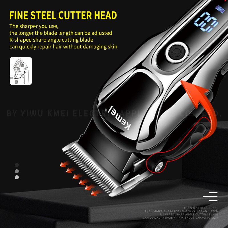 Ledning, trådløs hårklipper genopladelig hårtrimmer til mænd elektrisk hårklippersæt hårklippemaskine