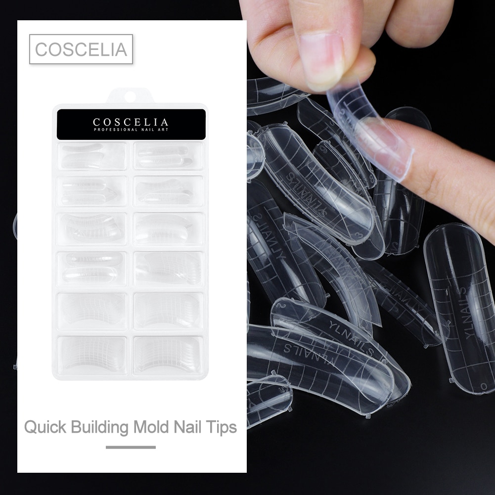 120/500 Stuks Nep Nagels Mallen Dual Systeem Vorm Valse Nail Clear Transparante Vorm Nail Art Tips Acryl gel Voor Nagels Manicure