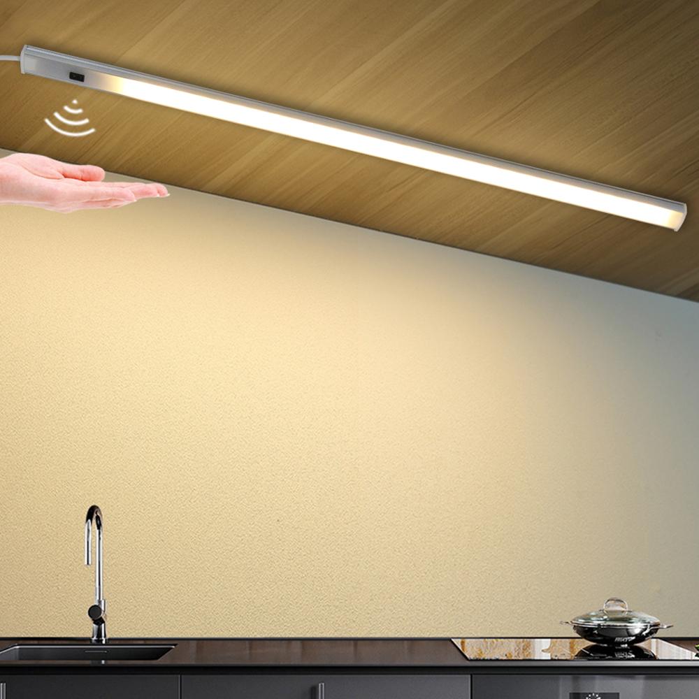 5v usb led bar lys hånd scanning bevægelse ir sensor skab lampe 30/40/50cm aluminium profil led strip køkken baggrundsbelysning