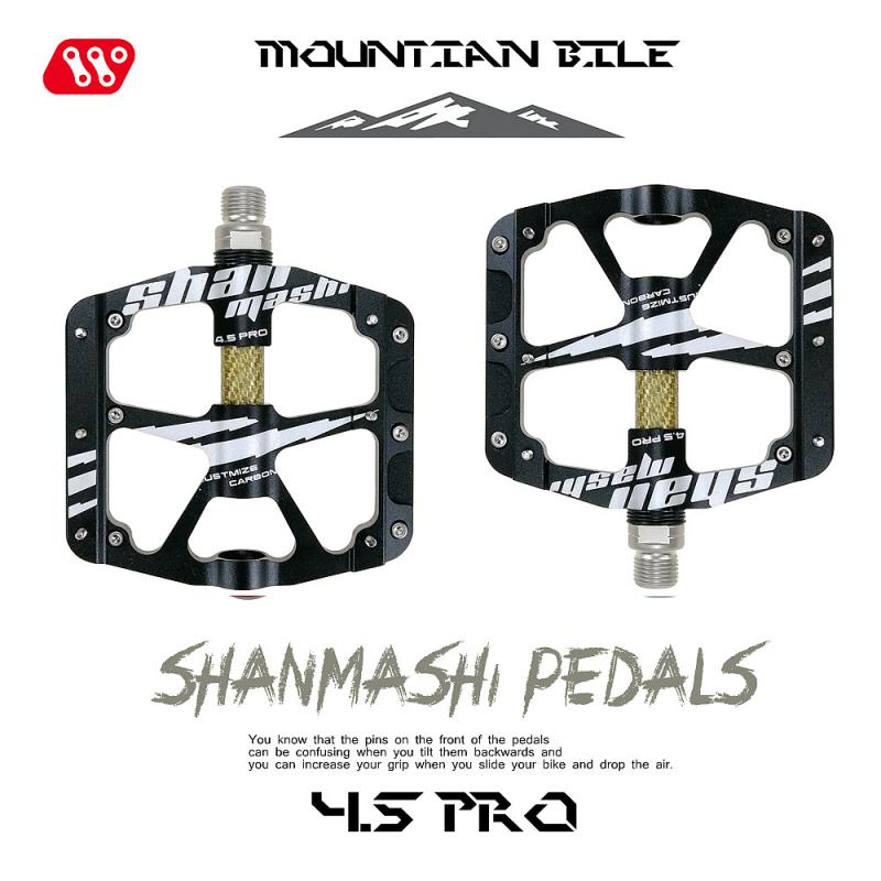 SHANMASHI 3 Bearing Bicycle Flat Pedals Chromium Molybdenum Steel Axis MTB Road Cycling Bike Pedals Carbon Sealed