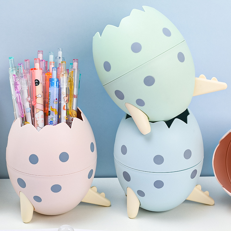 Nette Dinosaurier Ei Abnehmbare Stift Halter Organizer Bleistift Topf Container Schreibwaren Büro Desktop Ornament Lagerung Box Kinder