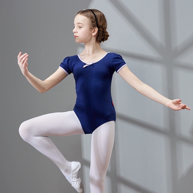 Ballet Leotard Dance Leotard for Girls Kids Children Short Sleeves Tulle Dance Gymnastics Leotard