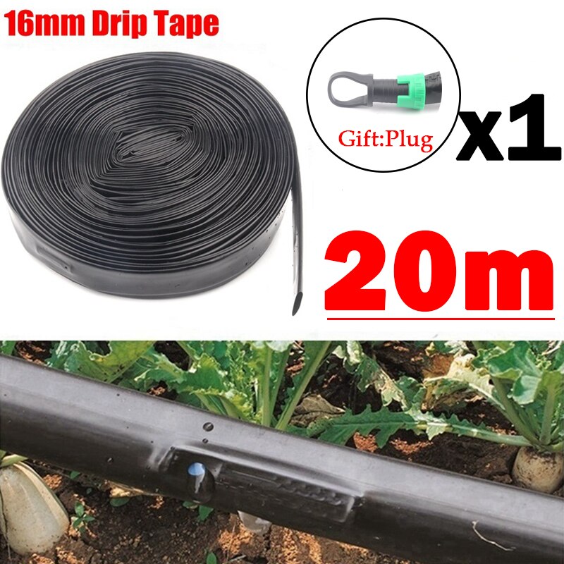 20~100M 16*0.2mm 1-Hole Patch Type Irrigation Drip Tape Fruit Tree Greenhouse Drip Hose Micro Irrigation System Seepage Pipe: Space400mm / 20m