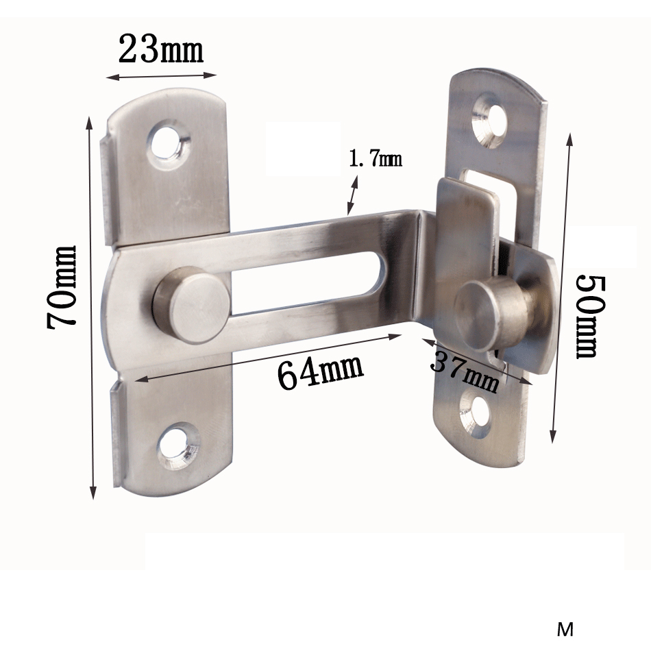 Perno de puerta de madera antirrobo de acero inoxidable, hebilla de bloqueo de cadena de seguridad, Pestillos de gabinete de muebles de ventana de hogar de Hotel, ferretería con broche: 1pcs / M