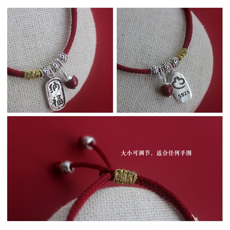 La Monada Geluk Rode Draad Voor Hand 925 Sterling Zilveren Armband Rode Draad String Touw Armbanden Voor Vrouwen Zilver 925 sterling