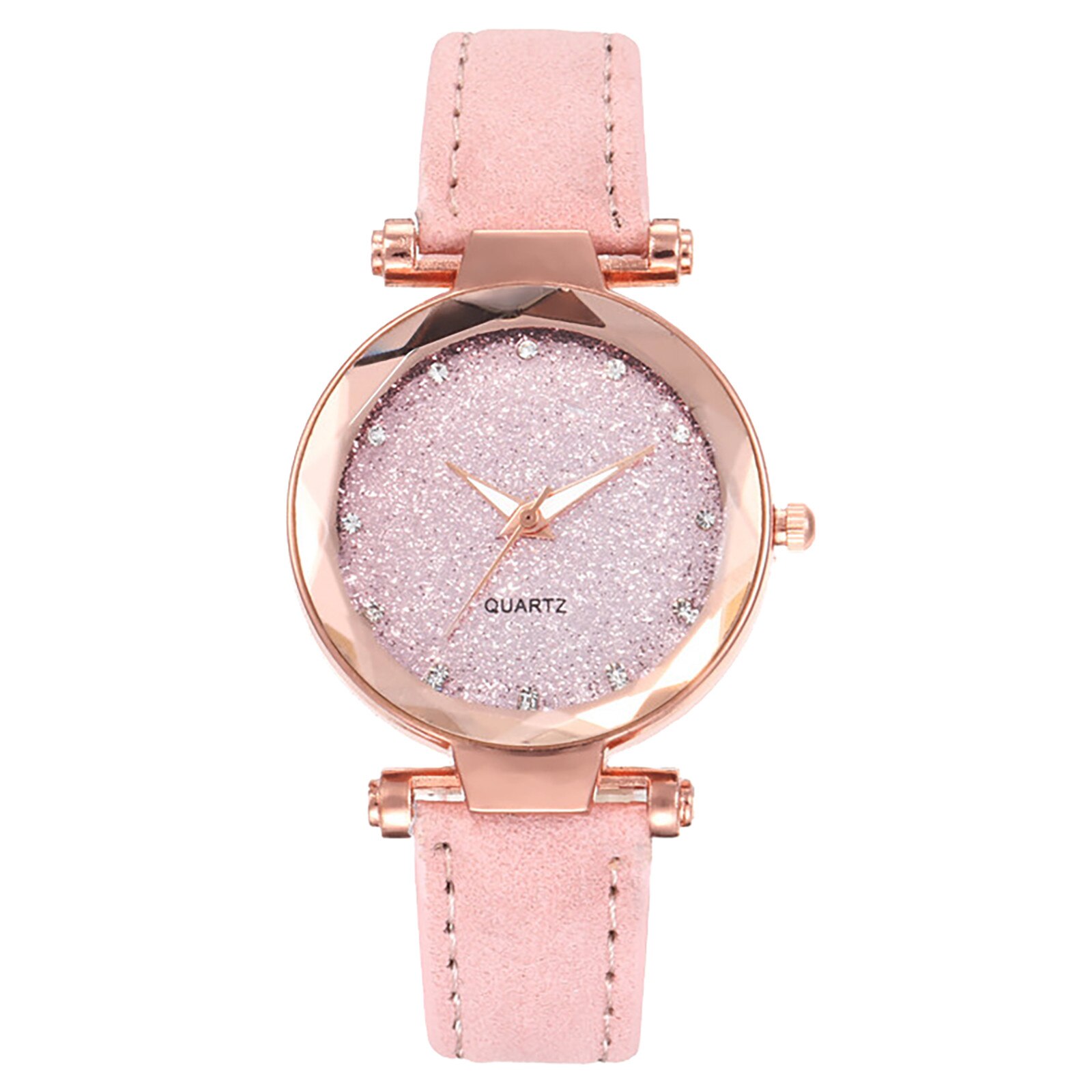 Quartz Horloges Modieuze Star Sky Prachtige Diamanten Retro Lederen Band Quartz Dames Horloge Relogio Feminino Montre Femme: F