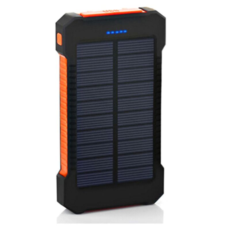 Førte dual usb-porte solpanel power bank sag kortfattet og vogue stil oplader diy kits boks til samsung 18#820: Orange