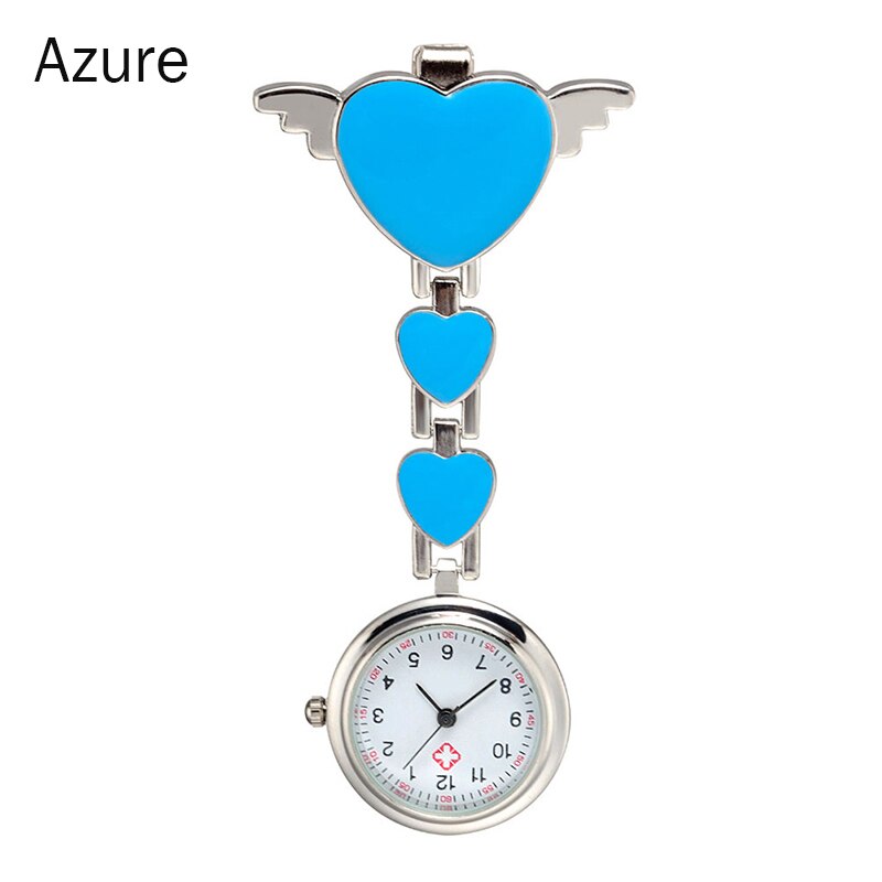 Relojes diales de bolsillo para enfermera, broche redondo de cuarzo con banda de Ángel, relojes colgantes para Doctor TT @ 88: azure