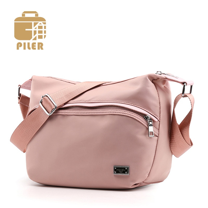 Piler femme décontracté Portable unique sac à bandoulière en Nylon dames Mini fermeture éclair sacs à bandoulière petit sac à rabat carré sacs à main de messager