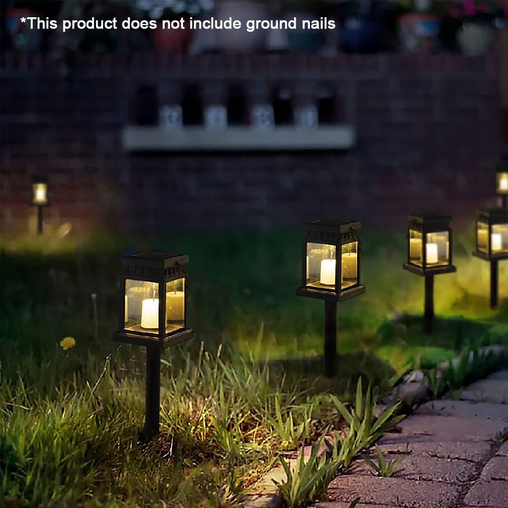 2pcs Solar Candle Hanging Lamp Outdoor LED Light Waterproof Flame Lamp Garden Tree Decor Solar Powered Hanging Candle Lantern